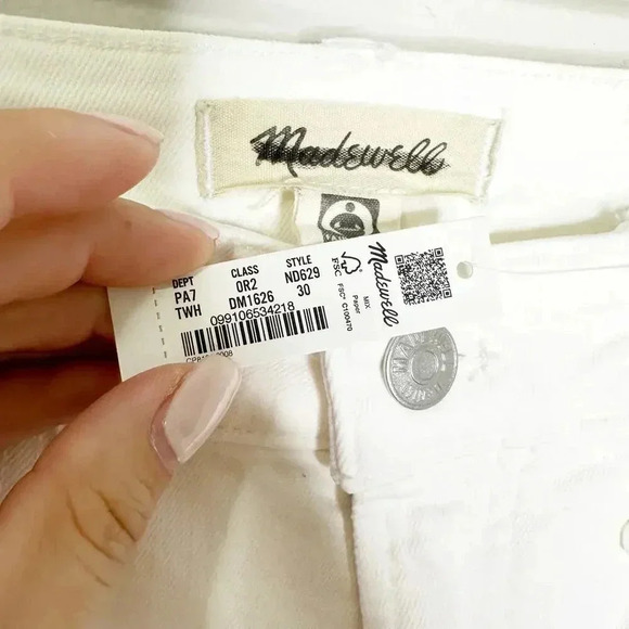 Madewell Womens Jeans The Curvy Perfect Vintage Tapered Denim White Size 30 - Picture 6 of 9